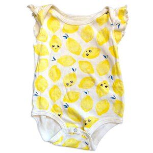 Lemon Onesie with Ruffled Shoulder Detail, 6-9m